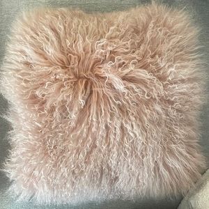 West elm Blush Mongolian Lamb 16x16 Decorative Pillow